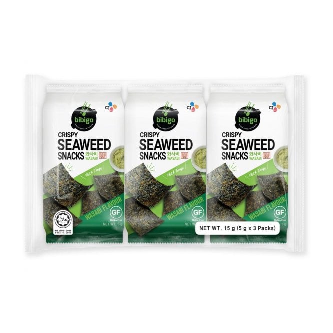 Bibigo Crispy Seaweed Snacks Wasabi 5g x 3 (15g)