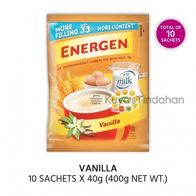 Energen VANILLA Flavour - (40g x 10 sachets) 400g net wt.