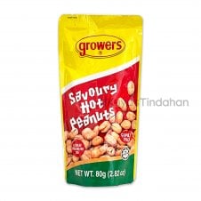 Growers Savoury HOT Flavoured Peanuts Nuts 80g - Family Pack