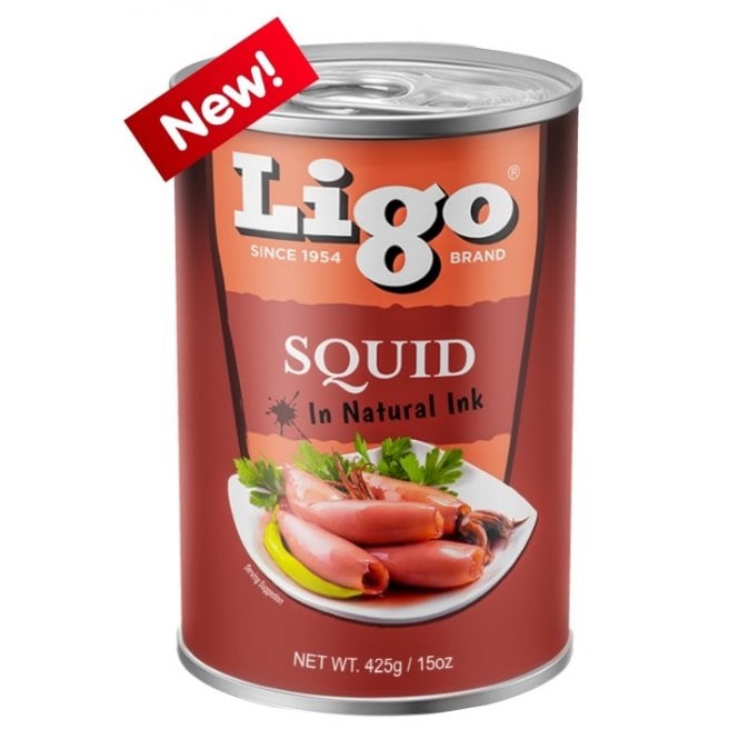 Ligo Brand Squid in Natural Ink 425g (Large can)