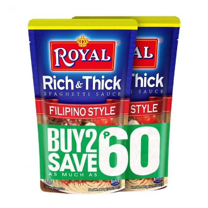 Royal Rich & Thick Filipino Style Spaghetti Sauce 900g x 2 Duo Pack - BIG SAVINGS!