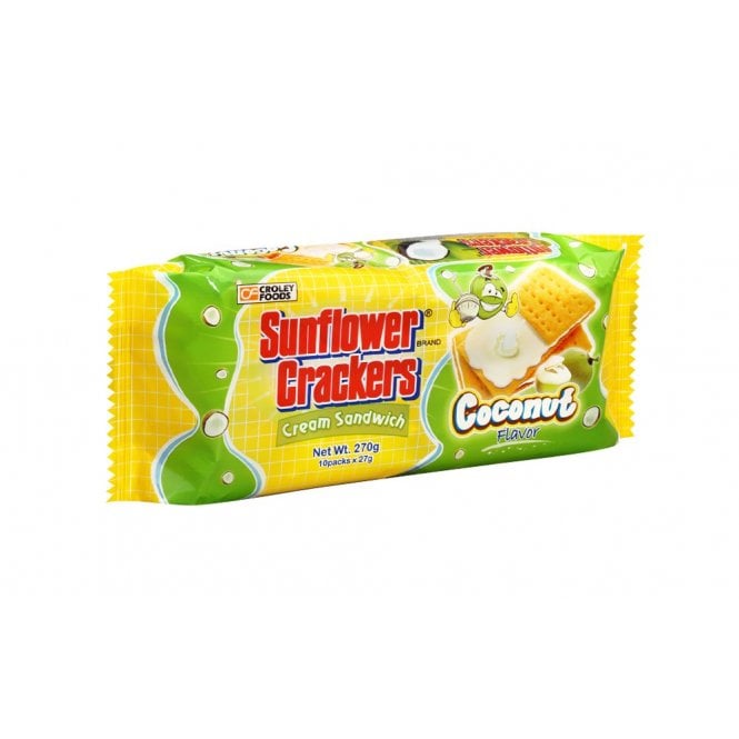 Sunflower Crackers COCONUT Flavor Cream Sandwich 189g (7 x 27g) - 10p CLEARANCE!